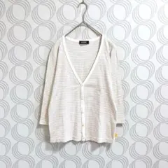 EAST BOY♡レディース Vネック コットンカーディガン ボーダー サイズ9