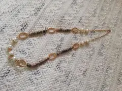 フェミニン♣ ビッグパール　チェーン　♣ ロングネックレスN115