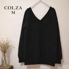 COLZA ブラック Vネックセーター M