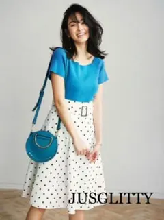 【未使用タグ付き】JUSGLITTY フレアスカート ドット柄のサムネイル