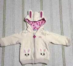 miki HOUSE ウサギ耳フードトレーナー 80cm