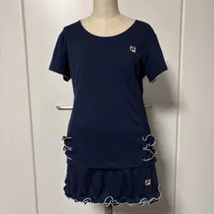 FILA ネイビー フリル付きスポーツウェア　セットアップ