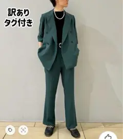 【タグ付き＊訳あり】Lui's カジュアルスーツ カーキ ハーフスリーブ