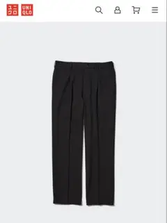 UNIQLO ユニクロ タックワイドパンツ ストレッチ Lサイズ　ブラック