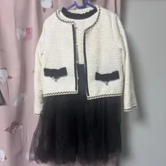 ジャケット付きドレス 130ホワイト・ブラック