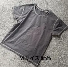 ステッチデザインドライ半袖TシャツモカM新品