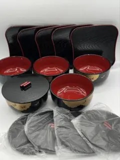 【未使用品】和食器 5客セット お椀 蓋 お盆