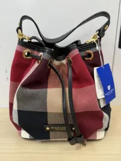 美品未使用 ブルーレーベルクレストブリッジチェック柄2wayショルダーバック