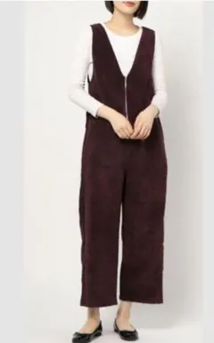 新品 未使用 Samansa Mos2 blue コーデュロイサロペット