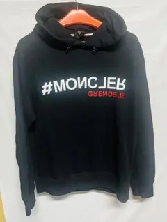 禅*助様 Moncler ブラック グラフィックパーカー　Lサイズ