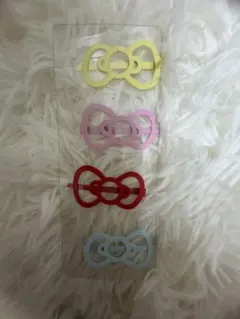 カラフルリボンヘアピンセットキティー