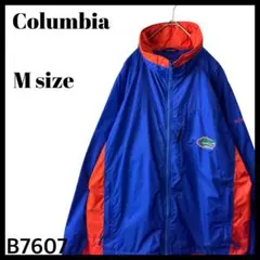 海外古着 コロンビア フロリダゲイターズ ナイロンジャケット 青 オレンジ M