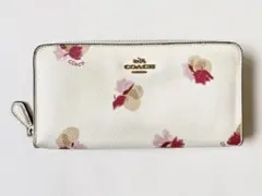 COACH 花柄 長財布 ホワイト