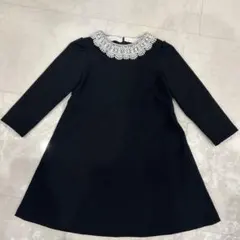 黒のレース襟ワンピース 110