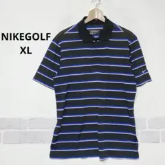 ナイキ ゴルフ 半袖ポロシャツ ボーダー柄 スポーツ XL 爽やか配色 J541