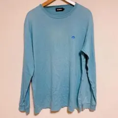 XLARGE ロンT ソニックコラボ 水色 長袖シャツ 青いロゴ刺繍