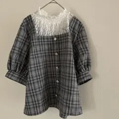 レディース服ブラウスチェックかわいいレース