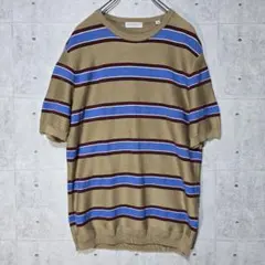 ​【日本製】トゥモローランド 半袖ニット サマーニット マルチボーダー XSのサムネイル