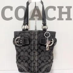 COACH トートバッグ　バケットバッグ　シグネチャー　ハンドバッグ　ブラック