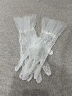 レースホワイトウェディンググローブ