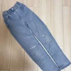 UNIQLO KIDS ダメージデニムパンツ 160cm ライトブルーのサムネイル