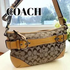 COACH コーチ ショルダーバッグ シグネチャー レザーキャンバス 肩掛け
