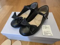 リボン付き黒フォーマルシューズ 19
