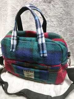 63.チェックフリース　バッグ