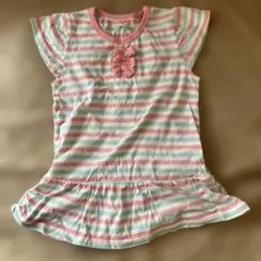 ストライプ柄フリルTシャツ 100cm
