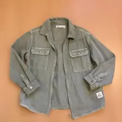 ZARAキッズ　デニム￼薄手ジャケット　明るめのカーキ