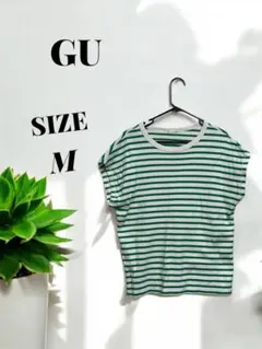 ★フォロー割可能★GU ストライプ ノースリーブ Tシャツ M
