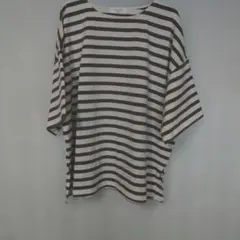サマンサモスモスブルー　ブラウン✖ホワイトボーダーTシャツのサムネイル