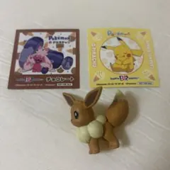 【送料込】ポケモンイーブイフィギュア・ピカチュウ デカヌチャンステッカーセット