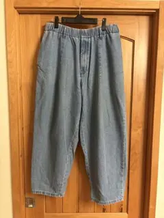 GU デニムバギーパンツ ライトブルー XL