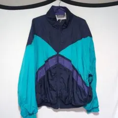 古着 カラーブロックデザイン ナイロンジャケット