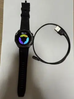 GPS機能付き ブラックスマートウォッチ