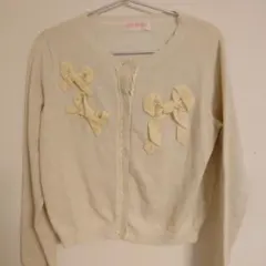 mezzo piano L（130-140）クリーム色 カーディガン