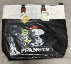 スヌーピー　保冷　保温　トートバッグ　ブラック　ファスナー付き