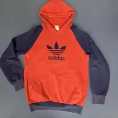 adidas トレフォイルロゴ パーカー レッド ネイビーのサムネイル