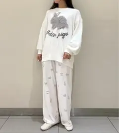 ベビモコラビット ジャガードプルオーバー＆ラビット柄ロングパンツ ジェラートピケ