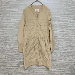 PLST プラステ ✨ベージュ シャツワンピース 0サイズ 長袖