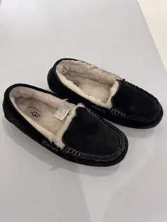 UGG アグ スカラップドモック モカシン スリッポン ボア ブラック 24cm