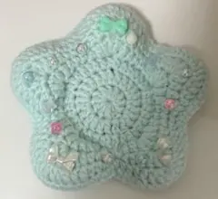 ハンドメイド 星 コースター ミントグリーン