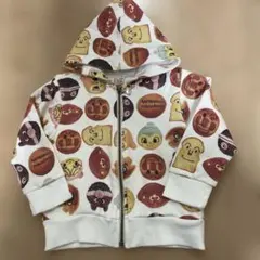 100cm アンパンマンキッズコレクション　パン柄　パン工房　パーカー　美品☆