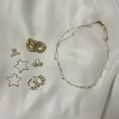 最終価格‼️ アクセサリーまとめ売り ピアス イヤーカフ ネックレス 6点セット