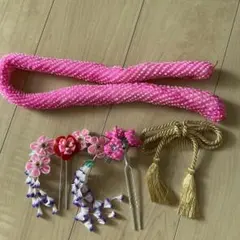 七五三 髪飾りセット ピンク 花飾り