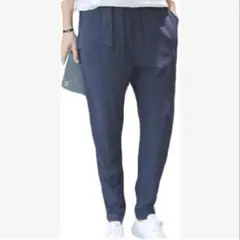 綿麻パンツ ベージュ 2XL ジョガーパンツ ストレッチ ゆったり カジュアル