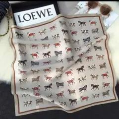 ベージュ スカーフ 馬柄 大判 ホース柄 ストール 高級感 おしゃれ 上品