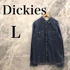 【美品】Dickies ポロシャツ デニム トップス L ブルー 青 メンズのサムネイル