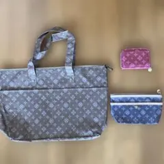 幾何学柄トートバッグ・ポーチセット・財布セット